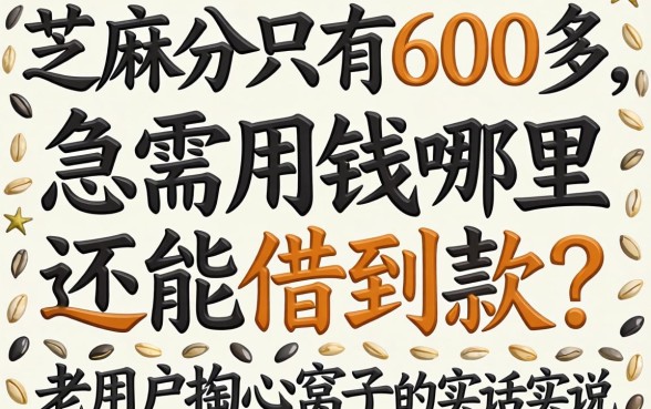 芝麻分只有600多，急需用钱哪里还能借到款？老用户掏心窝子的实话实说