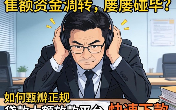 急需大额资金周转却屡屡碰壁？如何甄别正规的贷款大额放款平台并快速下款？