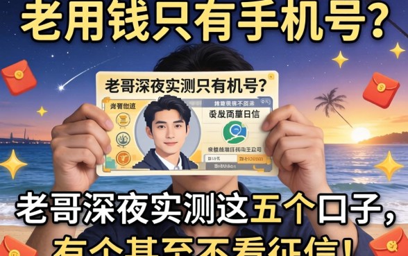 急用钱只有手机号？老哥深夜实测这五个口子，有个甚至不看征信！