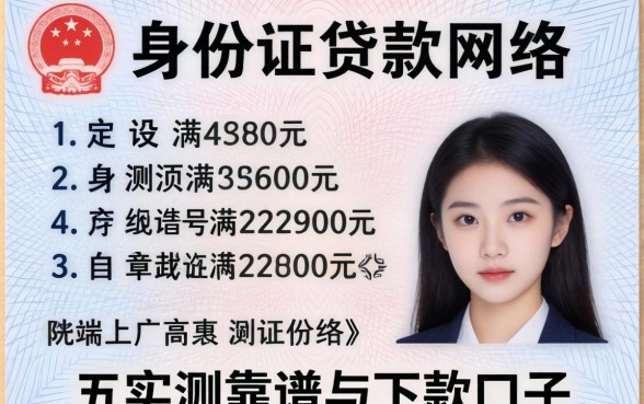 身份证贷款网络上面是哪些号码？分享五个实测靠谱的下款口子