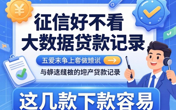 揭秘征信好不看大数据的贷款记录，这几款下款容易