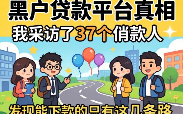 黑户贷款平台真相：我采访了37个借款人，发现能下款的只有这几条路