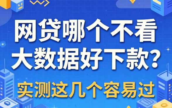 网贷哪个不看大数据好下款的？实测这几个容易过