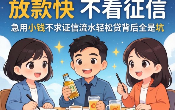 我试了几个所谓放款快不看征信的网贷，发现急用小钱不求征信流水轻松贷的背后全是坑