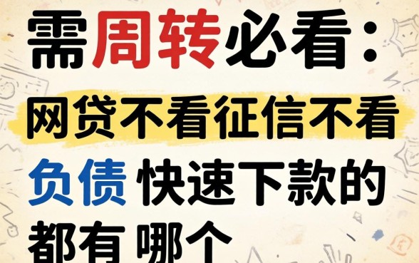 急需周转必看:网贷不看征信不看负债快速下款的都有哪个