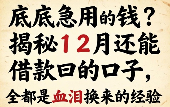 年底急用钱？揭秘12月还能借款的口子，全是血泪换来的经验
