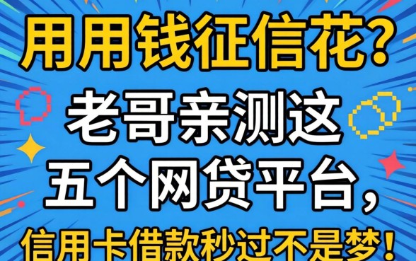 急用钱征信花？老哥亲测这五个网贷平台，信用卡借款秒过不是梦！