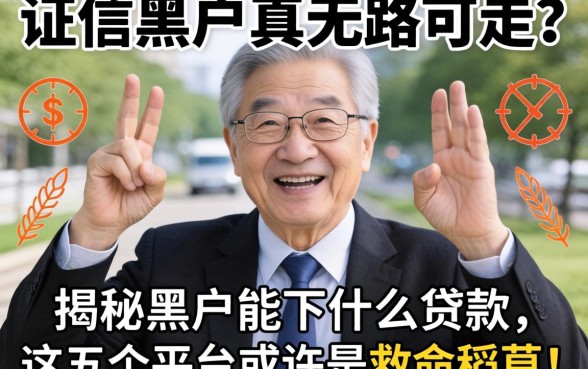 征信黑户真的无路可走吗？揭秘黑户能下什么贷款，这五个平台或许是救命稻草！