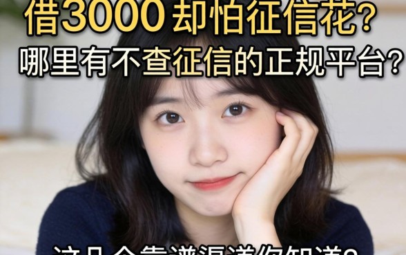 手头紧想借3000却怕征信花？哪里有不查征信的正规平台？这几个靠谱渠道你知道吗？