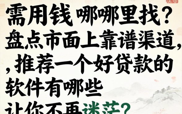 急需用钱哪里找？盘点市面上靠谱渠道，推荐一个好贷款的软件有哪些让你不再迷茫？