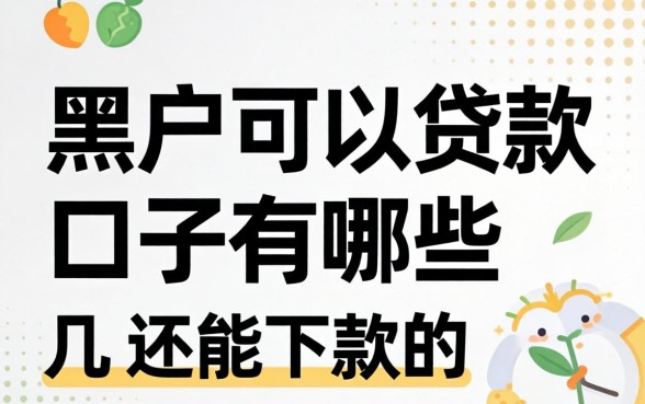 黑户可以贷款的口子有哪些呢？整理了几个还能下款的渠道