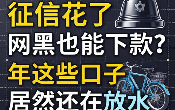 我征信花了网黑也能下款?2026年这些口子居然还在放水