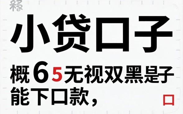 秒下的小贷口子6，概括5个无视双黑能下款的口子