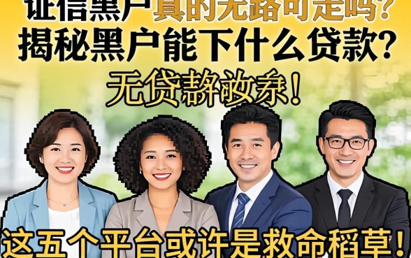 征信黑户真的无路可走吗？揭秘黑户能下什么贷款，这五个平台或许是救命稻草！
