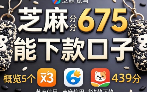 芝麻分675能下款的口子，概览5个芝麻信用439分下款的软件