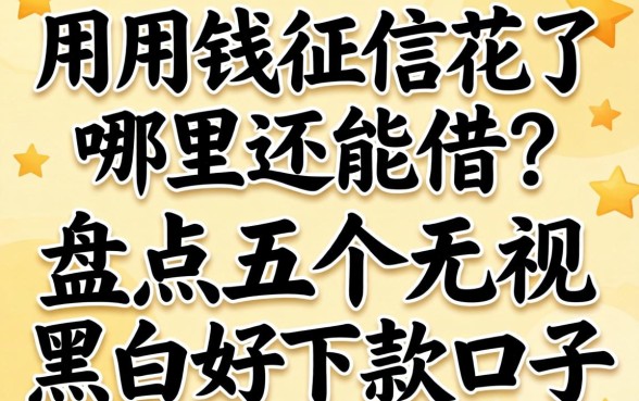 急用钱征信花了哪里还能借？盘点五个无视黑白好下款的口子