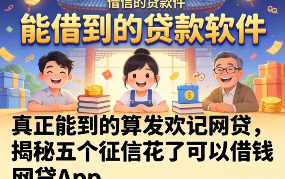 真正能借到的贷款软件，揭秘五个征信花了可以借钱的网贷app