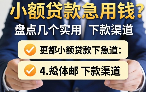 个人办理小额贷款急用钱？盘点几个实用的下款渠道