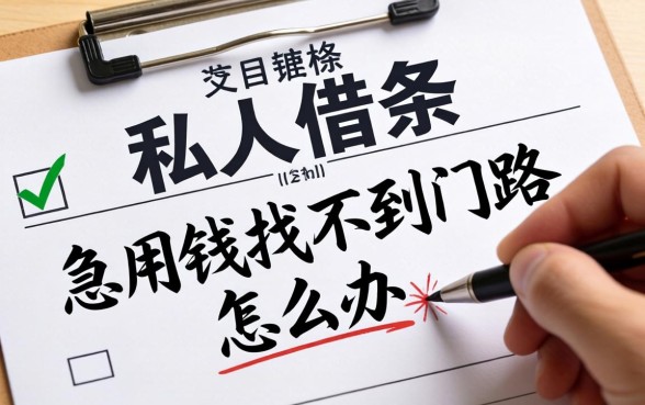 有没有做私人借条的？急用钱找不到门路怎么办？