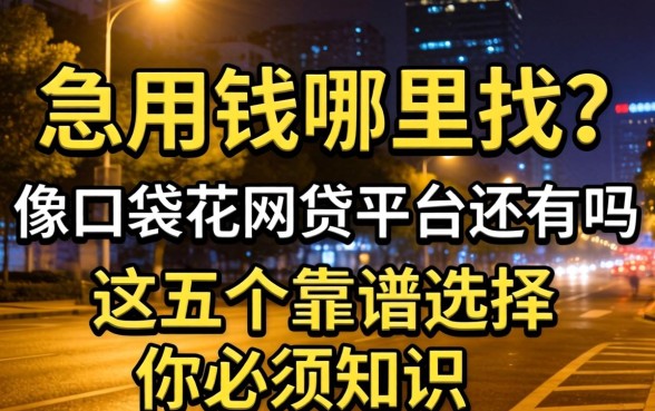 深夜急用钱哪里找？像口袋花的网贷平台还有吗？这五个靠谱选择你必须知道