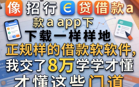 找像招行e招贷借款app下载一样正规的借款软件，我交了8万学费才懂这些门道