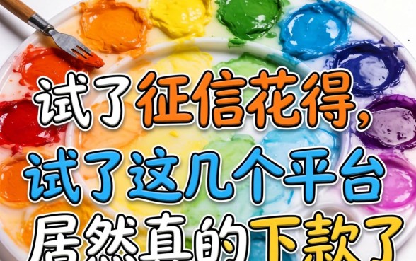 我征信花得像调色盘，试了这几个平台居然真的下款了