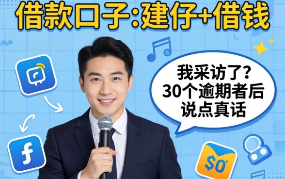 有什么软件有借款口子可以借钱？我采访了30个逾期者后说点真话