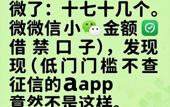 我试了十几个微信小额借款口子，发现低门槛不查征信的app竟然是这样
