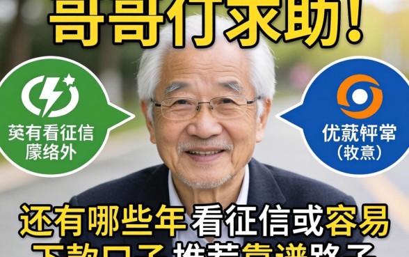 老哥们求助！2026年还有哪些不看征信或者容易下款的口子？求推荐靠谱路子！