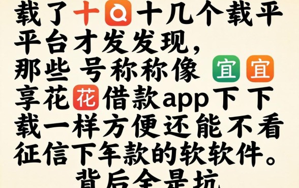 我试了十几个平台才发现，那些号称像宜享花借款app下载一样方便还能不看征信下款的软件，背后全是坑