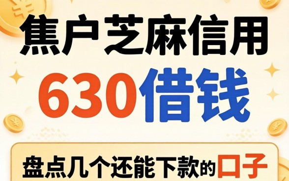 黑户芝麻信用630借钱：盘点几个还能下款的口子