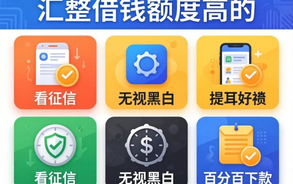 网上借钱额度高的，汇整五个不看征信无视黑白百分百下款平台