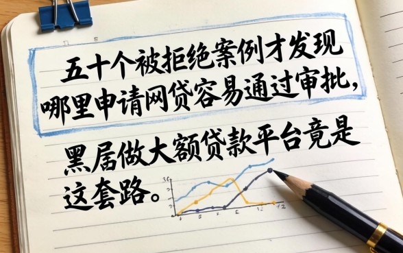 我翻了五十个被拒的案例，才发现哪里申请网贷容易通过审批，黑户做大额贷款平台竟是这套路