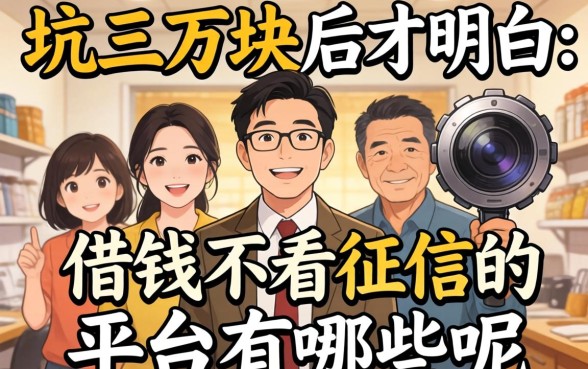 被坑三万块后才明白：借钱不看征信的平台有哪些呢