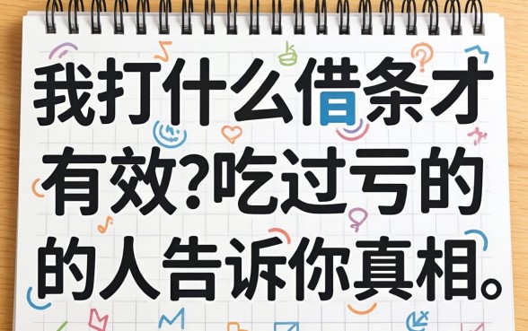 借钱打什么借条才有效？吃过亏的人告诉你真相