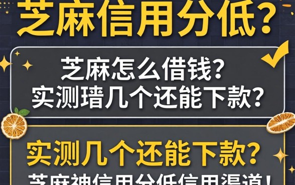 芝麻信用分低怎么借钱？实测几个还能下款的渠道