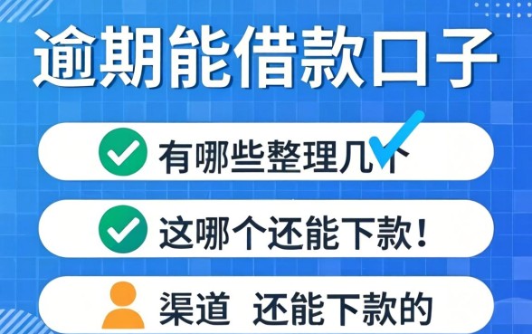 2026逾期能借款的口子有哪些？整理几个还能下款的渠道