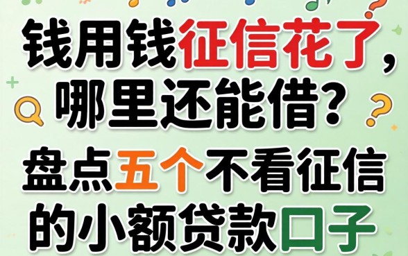 急用钱征信花了哪里还能借？盘点五个不看征信的小额贷款口子