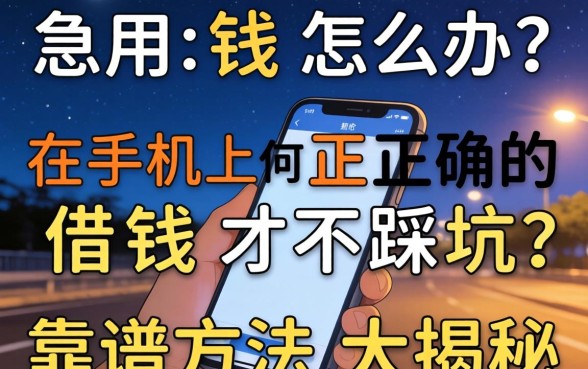 深夜急用钱怎么办？在手机上如何正确的借钱才不踩坑？靠谱方法大揭秘