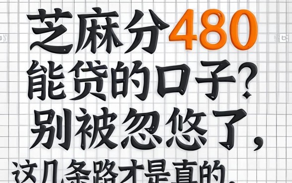 芝麻分480能贷的口子?别被忽悠了,这几条路才是真的