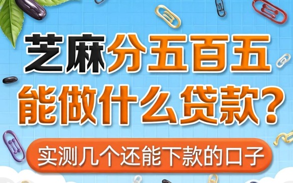 芝麻分五百五能做什么贷款?实测几个还能下款的口子