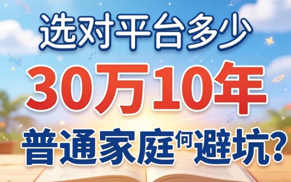 贷款30万10年利息多少？普通家庭如何避坑？选对平台是关键