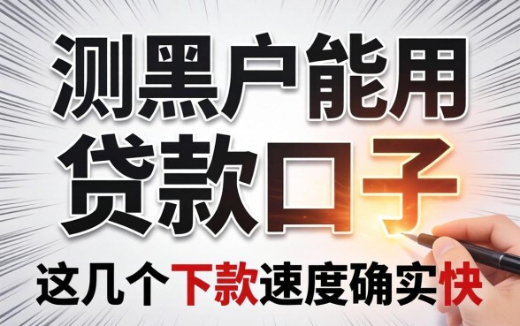 实测黑户能用的贷款口子，这几个下款速度确实快