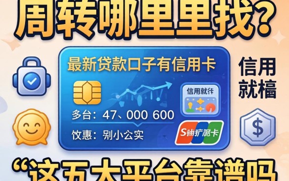 急需周转哪里找？最新贷款口子有信用卡就行，这五大平台靠谱吗？