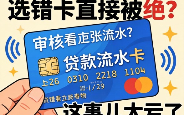 贷款审核看哪张卡流水？选错卡直接被拒，这事儿太亏了