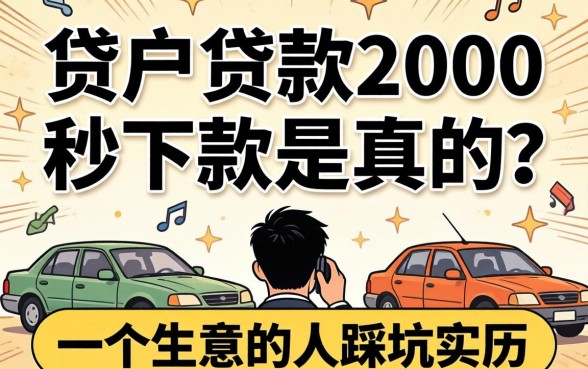 黑户贷款2000秒下款是真的吗?一个生意人的踩坑实录