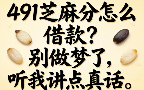 491芝麻分怎么借款？别做梦了，听我讲点真话