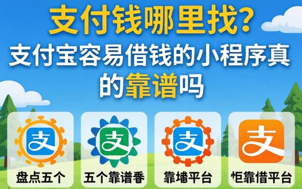 急需用钱哪里找?支付宝容易借钱的小程序真的靠谱吗?盘点五个靠谱平台
