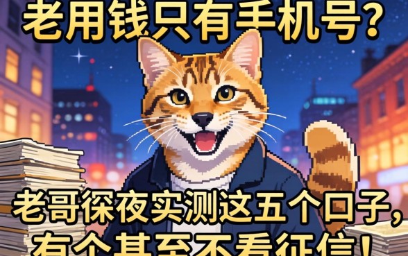 急用钱只有手机号？老哥深夜实测这五个口子，有个甚至不看征信！
