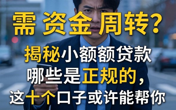 急需资金周转？揭秘小额贷款哪些是正规的，这十个口子或许能帮你
